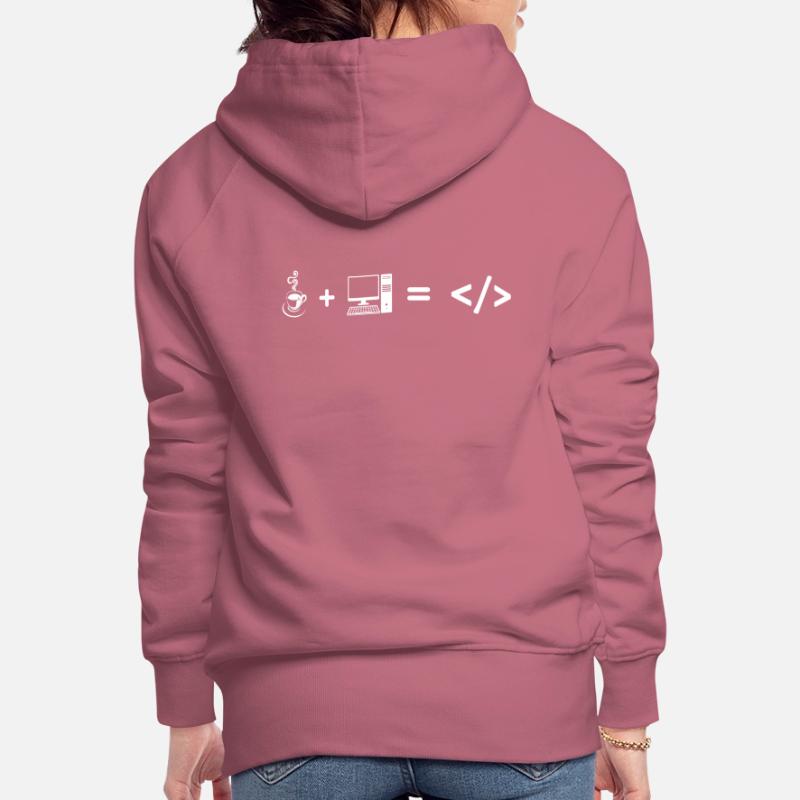Coffee + computer = coding Women’s Premium Organic Hoodie