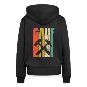 Erzgebirge Geschenk Gauf für Erzgebirger - Frauen Premium Bio Hoodie - Schwarz - Hinten - Julia (174cm)