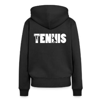 Tennis balle de sport le sport balle de tennis - Sweat à capuche Premium bio Femme - noir - Dos - Julia (174cm)