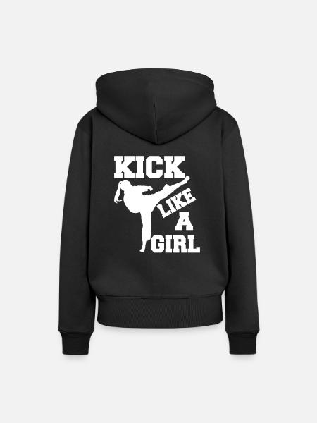 Karate Mädchen Kampfkunst Frauen - Frauen Premium Bio Hoodie - Schwarz