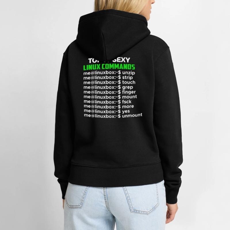 Linux Nerd Console Commands Geek Sweat à capuche Premium bio Femme