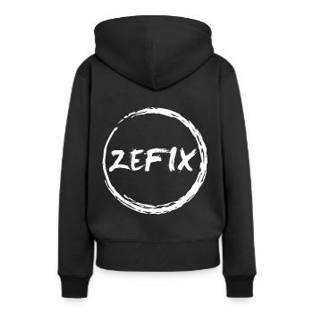 Zefix Tracht Bayern Grantler - Frauen Premium Bio Hoodie - Schwarz - Hinten - Julia (174cm)
