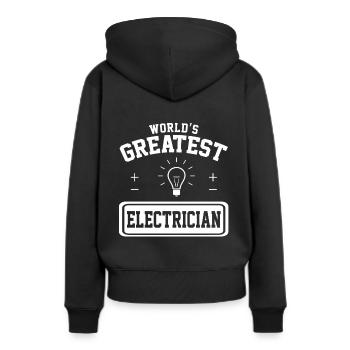 Électricien volt tension énergie - Sweat à capuche Premium bio Femme - noir - Dos - Julia (174cm)