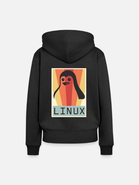 Geek Linux Pinguin PC Nerd IT Experte - Frauen Premium Bio Hoodie - Schwarz