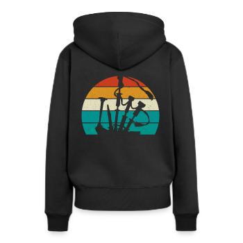Dudelsack Retro Schottland Kilt Schotte - Frauen Premium Bio Hoodie - Schwarz - Hinten - Julia (174cm)