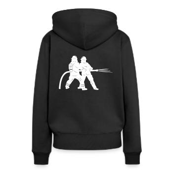 Pompier pompiers secours pompiers - Sweat à capuche Premium bio Femme - noir - Dos - Julia (174cm)