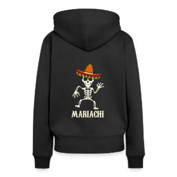 Squelette Mariachi Sombrero Musicien - Sweat à capuche Premium bio Femme - noir - Dos - Julia (174cm)