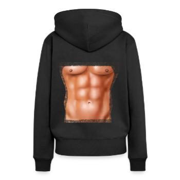 Sixpack Muscle Belly Washboard Abs Adonis - Sweat à capuche Premium bio Femme - noir - Dos - Julia (174cm)