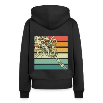 Trompete Musiker Blasinstrument Blaskapelle - Frauen Premium Bio Hoodie - Schwarz - Hinten - Julia (174cm)
