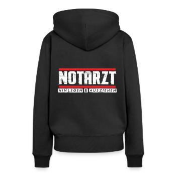 Notarzt bitte ausziehen Sanitäter Ersthelfer - Frauen Premium Bio Hoodie - Schwarz - Hinten - Julia (174cm)