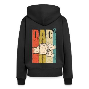 Zwillingspapa Vater von Zwillingen Papa 2021 - Frauen Premium Bio Hoodie - Schwarz - Hinten - Julia (174cm)