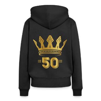 50. Geburtstag König des 50 Lebensjahr - Frauen Premium Bio Hoodie - Schwarz - Hinten - Julia (174cm)