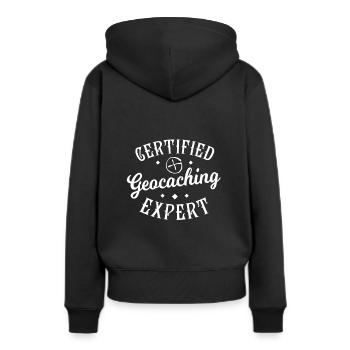 Geocaching Expert Géocach Geo - Sweat à capuche Premium bio Femme - noir - Dos - Julia (174cm)