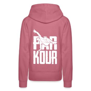 Parkour culture corporelle Outdoor Workout - Sweat à capuche Premium bio Femme - mauve - Dos - Isabella (175cm)