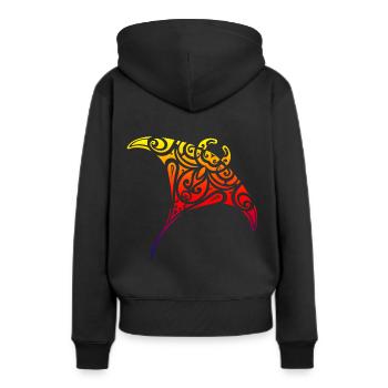 Raie raie raie raie - Sweat à capuche Premium bio Femme - noir - Dos - Julia (174cm)