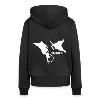 Helgoland Heimat Nordsee Insel Düne - Frauen Premium Bio Hoodie - Schwarz - Hinten - Julia (174cm)