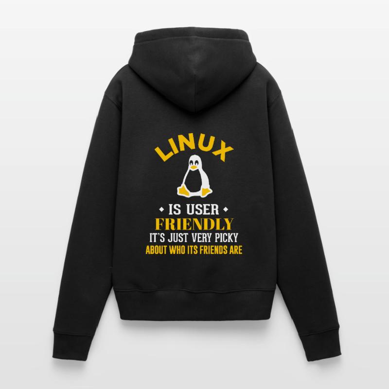 Linux Geek Coding Programmeur Nerd Sweat à capuche Premium bio Femme