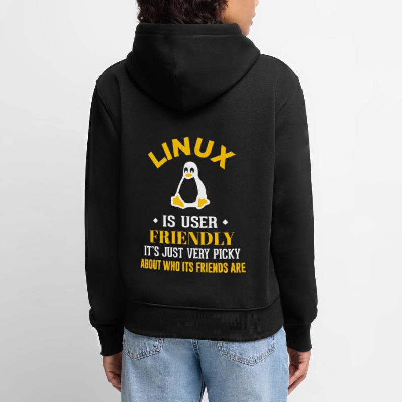 Linux Geek Coding Programmeur Nerd Sweat à capuche Premium bio Femme