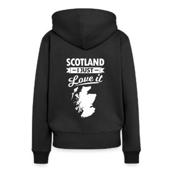 Schottland Karte England Liebe Edinburgh - Frauen Premium Bio Hoodie - Schwarz - Hinten - Julia (174cm)
