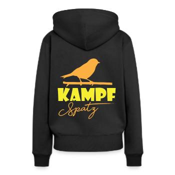 Moineau Oiseaux Oiseaux Moineaux - Sweat à capuche Premium bio Femme - noir - Dos - Julia (174cm)