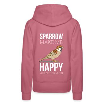 Sparrow Birds Bird Love Birdscience Sparrows - Women’s Premium Organic Hoodie - mauve - Back - Isabella (175cm)