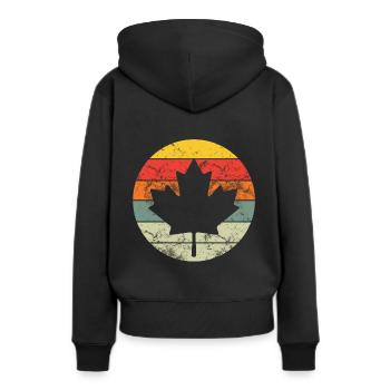 Canada Feuille d’érable Drapeau Amérique du Nord - Sweat à capuche Premium bio Femme - noir - Dos - Julia (174cm)