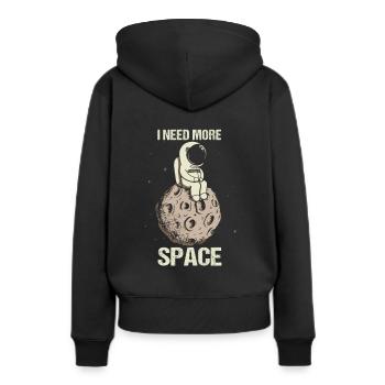 Astronaut Lune Need More Space Space - Sweat à capuche Premium bio Femme - noir - Dos - Julia (174cm)