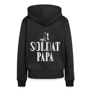 Soldat Papa Bundeswehr Luftwaffe - Frauen Premium Bio Hoodie - Schwarz - Hinten - Julia (174cm)