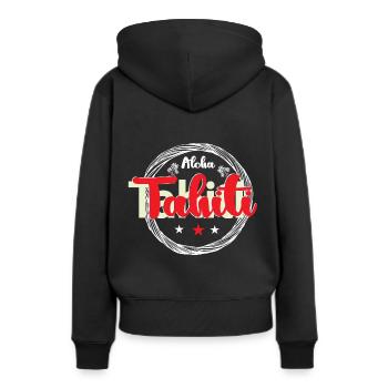 Aloha Tahiti Sommerurlaub Sonnenstrand - Frauen Premium Bio Hoodie - Schwarz - Hinten - Julia (174cm)