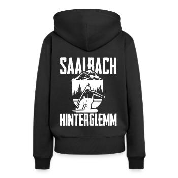 Saalbach Hinterglemm Snowboard Alpes Montagnes - Sweat à capuche Premium bio Femme - noir - Dos - Julia (174cm)