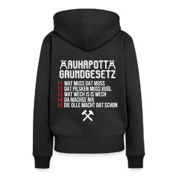Ruhrpott Grundgesetz Ruhr Ruhrgebiet - Sweat à capuche Premium bio Femme - noir - Dos - Julia (174cm)