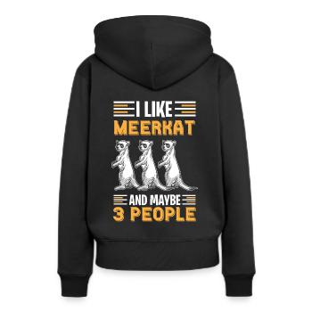 Erdmännchen Tierliebe Surikate - Frauen Premium Bio Hoodie - Schwarz - Hinten - Julia (174cm)
