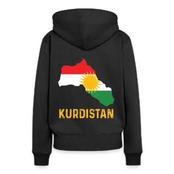 Kurdistan drapeau Kurde Patrie - Sweat à capuche Premium bio Femme - noir - Dos - Julia (174cm)