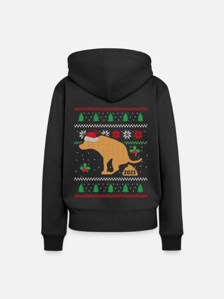 Weihnachtspullover lustig Hund Weihnachten - Frauen Premium Bio Hoodie - Schwarz