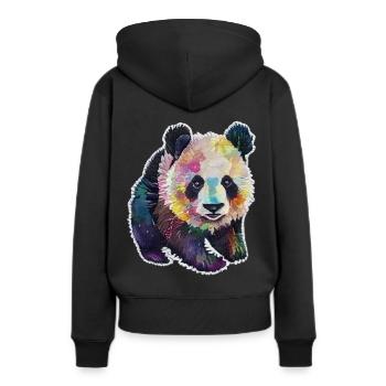 BÉBÉ PANDA AQUARELLE - Sweat à capuche Premium bio Femme - noir - Dos - Julia (174cm)