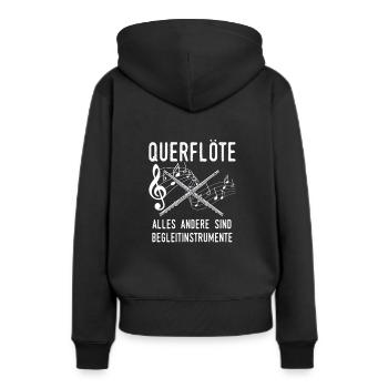 Querflöte Querflötenspieler Geschenk Instrumente - Frauen Premium Bio Hoodie - Schwarz - Hinten - Julia (174cm)
