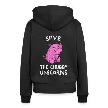 Rhino Licorne Rhino épais Chubby Chubby Cadeau - Sweat à capuche Premium bio Femme - noir - Dos - Julia (174cm)