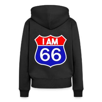 Road Trip 66. Geburtstag 1954 Jahrgang Geschenk - Frauen Premium Bio Hoodie - Schwarz - Hinten - Julia (174cm)