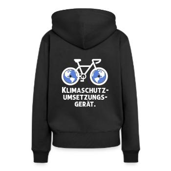 Protection du climat Vélo Protection de l’environnement Nature Cadeau - Sweat à capuche Premium bio Femme - noir - Dos - Julia (174cm)