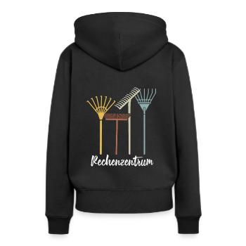 Gärtner Gärtnerei Rechen Gartenarbeit Geschenk - Frauen Premium Bio Hoodie - Schwarz - Hinten - Julia (174cm)
