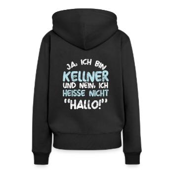 Ich Bin Kellner Kellnerin Gastronomie Geschenk - Frauen Premium Bio Hoodie - Schwarz - Hinten - Julia (174cm)