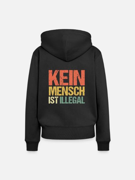 Rassismus Antirassismus Illegal Toleranz Geschenk - Frauen Premium Bio Hoodie - Schwarz