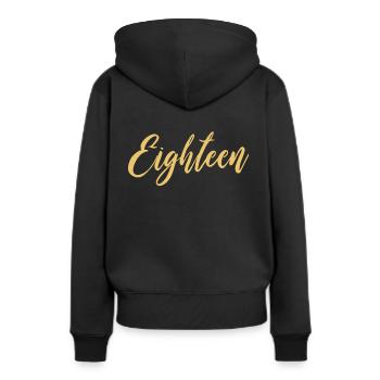 Eighteen Achtzehn 18. Geburtstag Party Geschenk - Frauen Premium Bio Hoodie - Schwarz - Hinten - Julia (174cm)