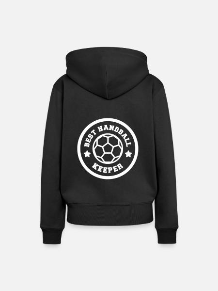 Pallamano Portiere Custode Lustig Handball Club - Felpa con cappuccio ecologica premium da donna - nero