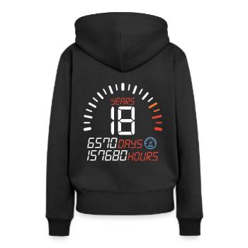 18 ans 18ème anniversaire de la majorité - Sweat à capuche Premium bio Femme - noir - Dos - Julia (174cm)