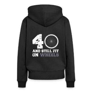 40er 40. Geburtstag Radsport Radfahrer Geschenk - Frauen Premium Bio Hoodie - Schwarz - Hinten - Julia (174cm)