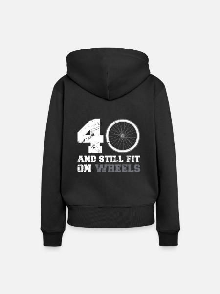40er 40. Geburtstag Radsport Radfahrer Geschenk - Frauen Premium Bio Hoodie - Schwarz