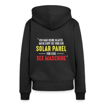 Ich Hab Keine Glatze Solar Panel Kahl Geschenk - Frauen Premium Bio Hoodie - Schwarz - Hinten - Julia (174cm)