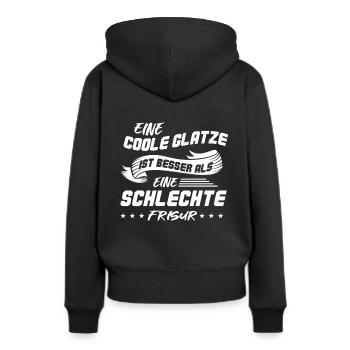 Cool chauve homme chauve chauve cadeau chauve - Sweat à capuche Premium bio Femme - noir - Dos - Julia (174cm)