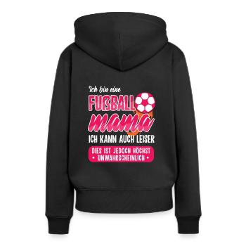 Fußball Mama Fußballer Fußballerin Mutter Geschenk - Frauen Premium Bio Hoodie - Schwarz - Hinten - Julia (174cm)